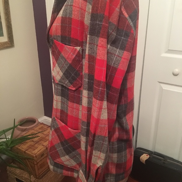 vintage wool-nylon blend plaid blazer. - Picture 5 of 7